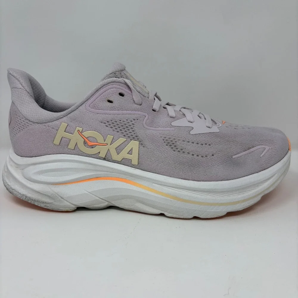Hoka Clifton 10 Women's Size 10 Cream White Orange Running Shoes (1162031 LRMT)